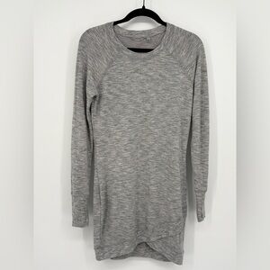 ATHLETA Dress Heather Gray Criss Cross Sweatshirt Midi Womens XS